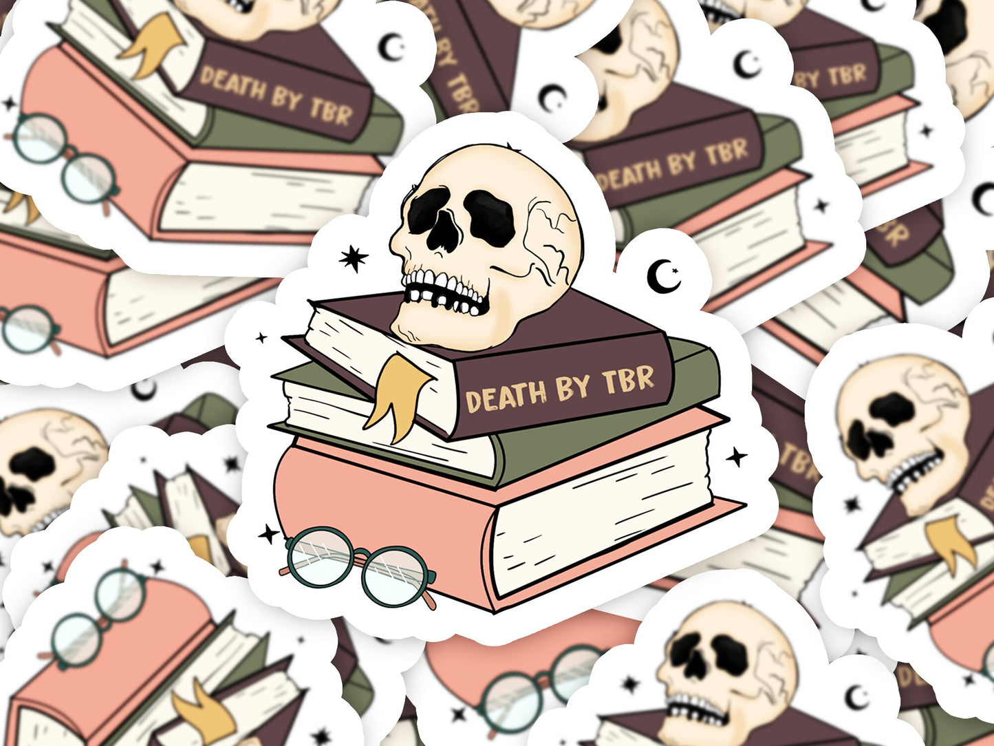 TBR Sticker, Death By TBR Sticker, To Be Read Kindle Sticker, Funny Sticker, Book Sticker, Laptop Sticker
