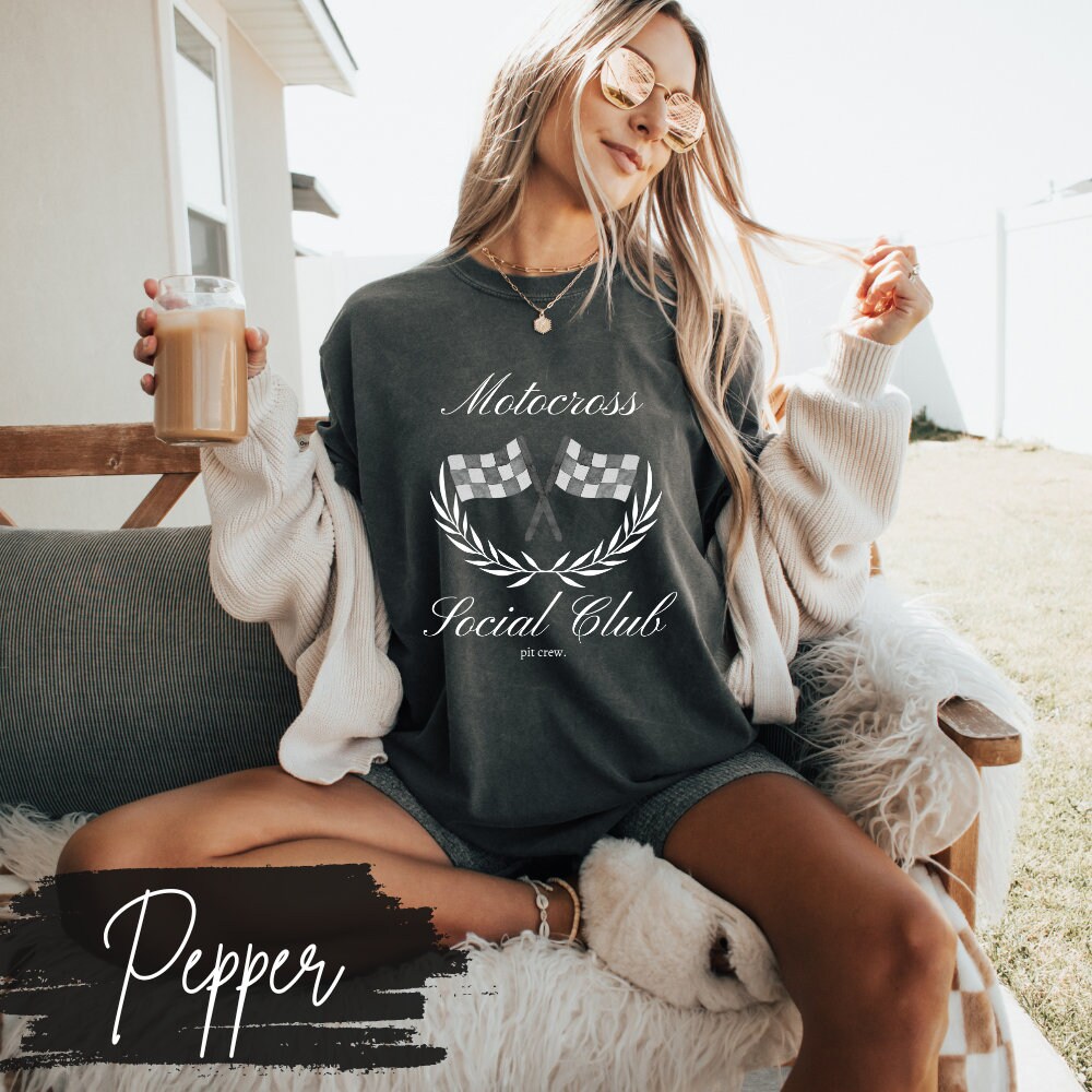 Motocross Social Club T-Shirt, Motocross Mom Social Club, Preppy Motocross Fan Mama Mom Shirt, Motocross Coquette Vintage, Pit Crew