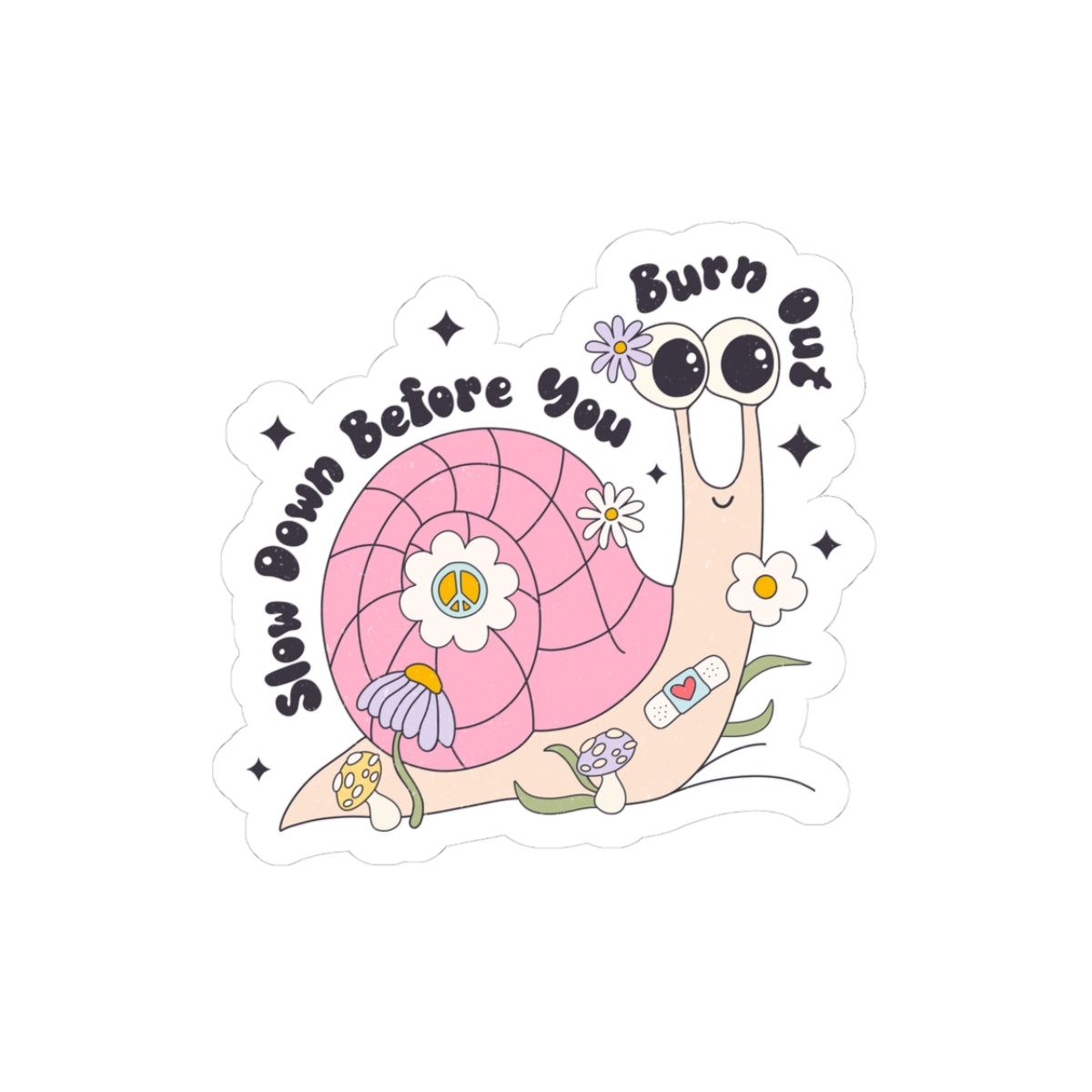 Snail Mental Health Self Care Chemical Imbalance Sticker, Mental Health Sticker, Retro Sticker, Funny Stickers, Water Bottle Kindle Stickers