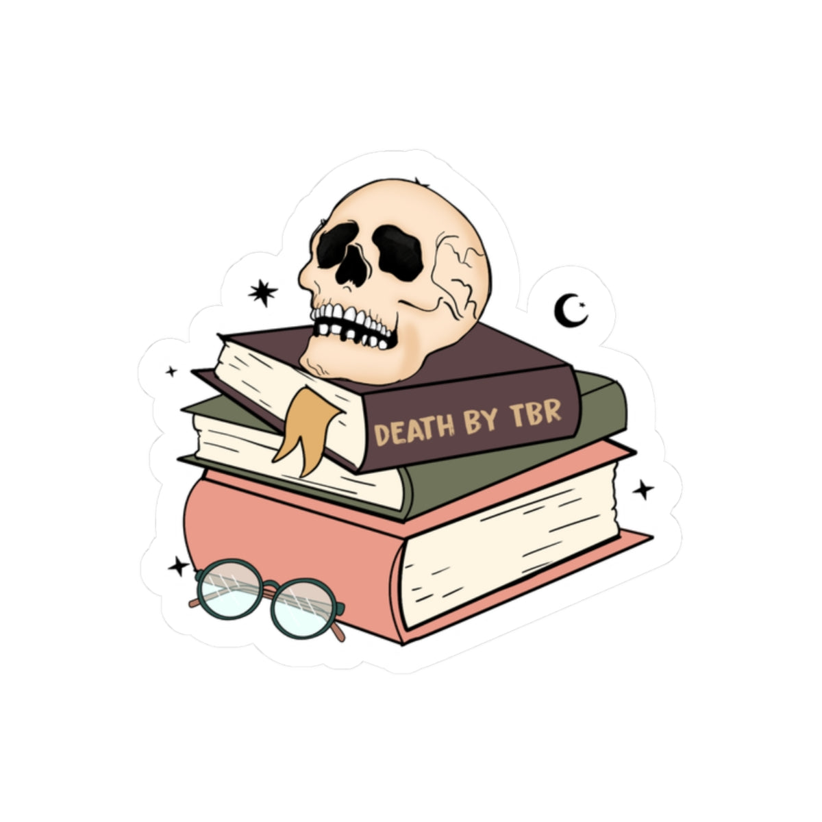 TBR Sticker, Death By TBR Sticker, To Be Read Kindle Sticker, Funny Sticker, Book Sticker, Laptop Sticker