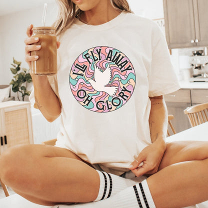 I'll Fly Away Oh Glory Shirt - Women's Christian Religious Tee Tshirt, Retro Christian Comfort Colors® Shirt, Christian gifts, Jesus Apparel
