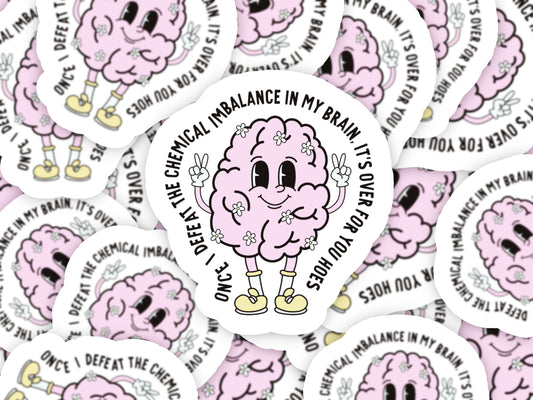 Chemical Imbalance Sticker, Mental Health Sticker, Retro Sticker, Funny Stickers, Water Bottle Stickers, Kindle Stickers, Stocking Stuffers