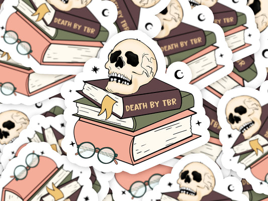 TBR Sticker, Death By TBR Sticker, To Be Read Kindle Sticker, Funny Sticker, Book Sticker, Laptop Sticker