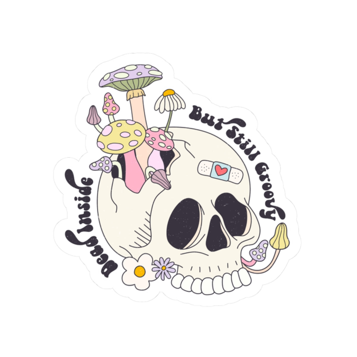 Dead Inside Sticker Mental Health Awareness Groovy Self Care Chemical Imbalance Sticker, Retro Funny Water Bottle Kindle Laptop Cup Sticker