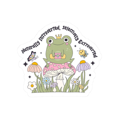 Frog Introvert Sticker Mental Health Self Care Chemical Imbalance Sticker, Mental Health Sticker, Retro Funny Water Bottle Kindle Stickers