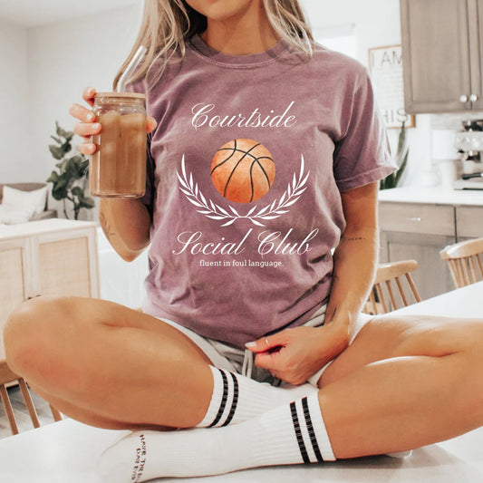 Basketball Social Club T-Shirt, Basketball Mom Social Club, Preppy Basketball Fan Mama Mom Shirt, Basketball Coquette Vintage, Foul Language