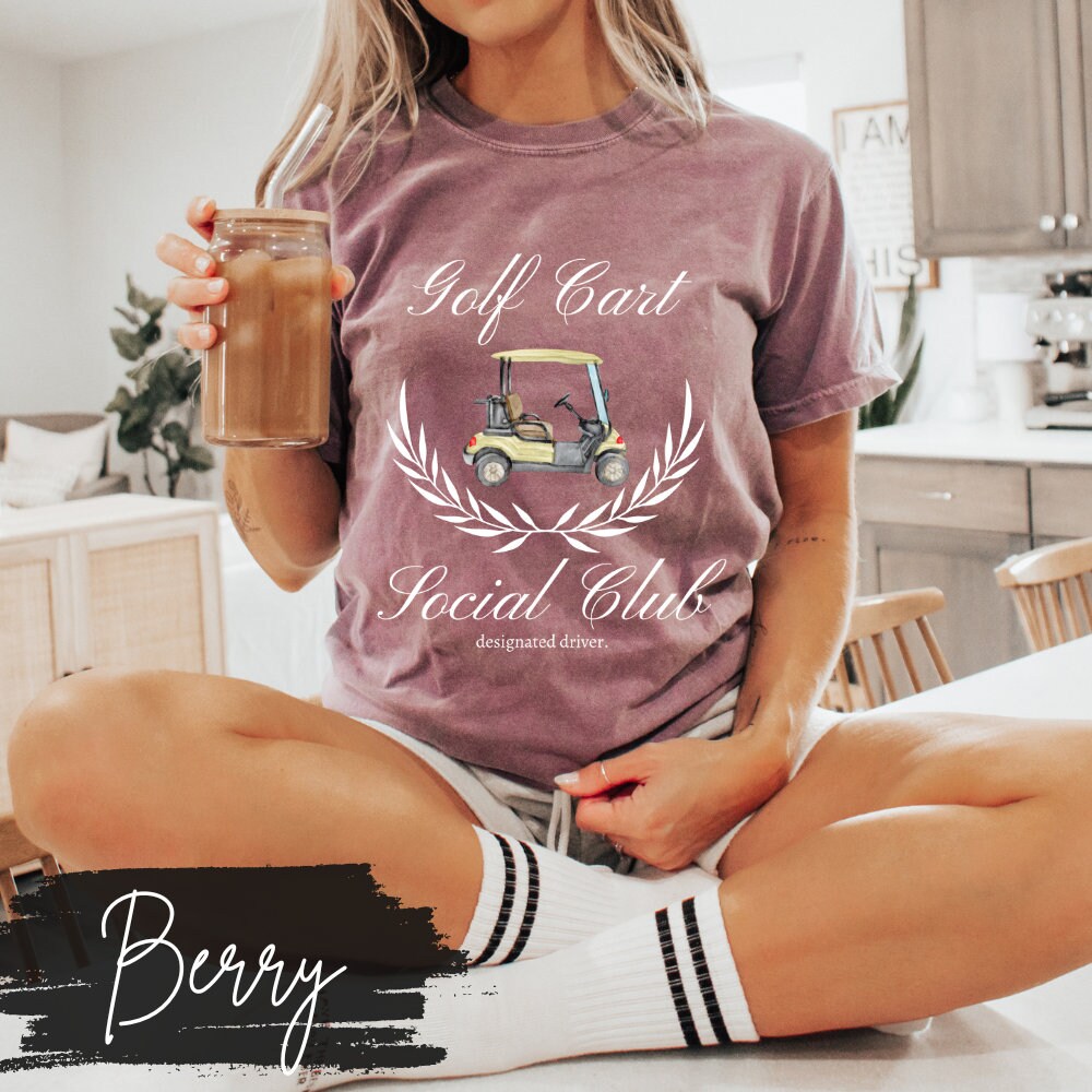 Golf Cart Social Club T-Shirt, Golf Wives Social Club, Preppy Golf Mama Mom Shirt, Golf Coquette Vintage, Designated Driver