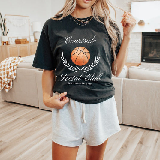 Basketball Social Club T-Shirt, Basketball Mom Social Club, Preppy Basketball Fan Mama Mom Shirt, Basketball Coquette Vintage, Foul Language