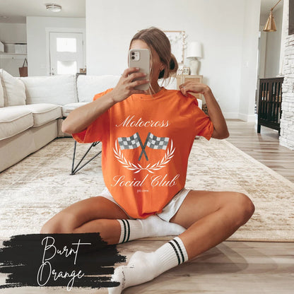 Motocross Social Club T-Shirt, Motocross Mom Social Club, Preppy Motocross Fan Mama Mom Shirt, Motocross Coquette Vintage, Pit Crew