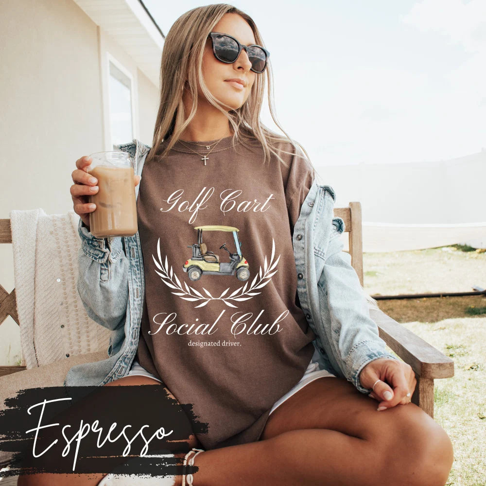 Golf Cart Social Club T-Shirt, Golf Wives Social Club, Preppy Golf Mama Mom Shirt, Golf Coquette Vintage, Designated Driver