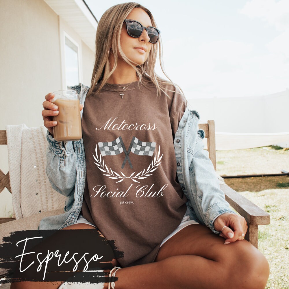 Motocross Social Club T-Shirt, Motocross Mom Social Club, Preppy Motocross Fan Mama Mom Shirt, Motocross Coquette Vintage, Pit Crew