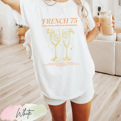 French 75 Social Club Shirt, Boozy Bachelorette Party shirt, Luxury Bachelorette Merch, Paris Social Cocktail Club, Bachelorette Party Merch