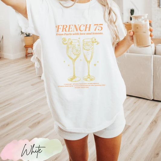 French 75 Social Club Shirt, Boozy Bachelorette Party shirt, Luxury Bachelorette Merch, Paris Social Cocktail Club, Bachelorette Party Merch