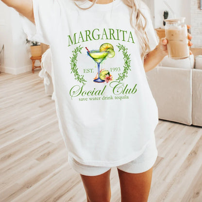 Margarita Social Club T-Shirt, Bachelorette Party Luxury T-Shirt, Summer Social Club Shirt, Social Cocktail Club, Women's Golf Shirt,