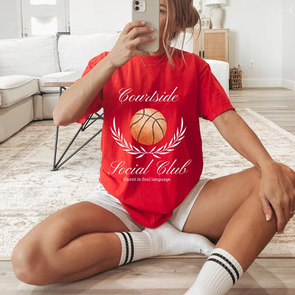 Basketball Social Club T-Shirt, Basketball Mom Social Club, Preppy Basketball Fan Mama Mom Shirt, Basketball Coquette Vintage, Foul Language