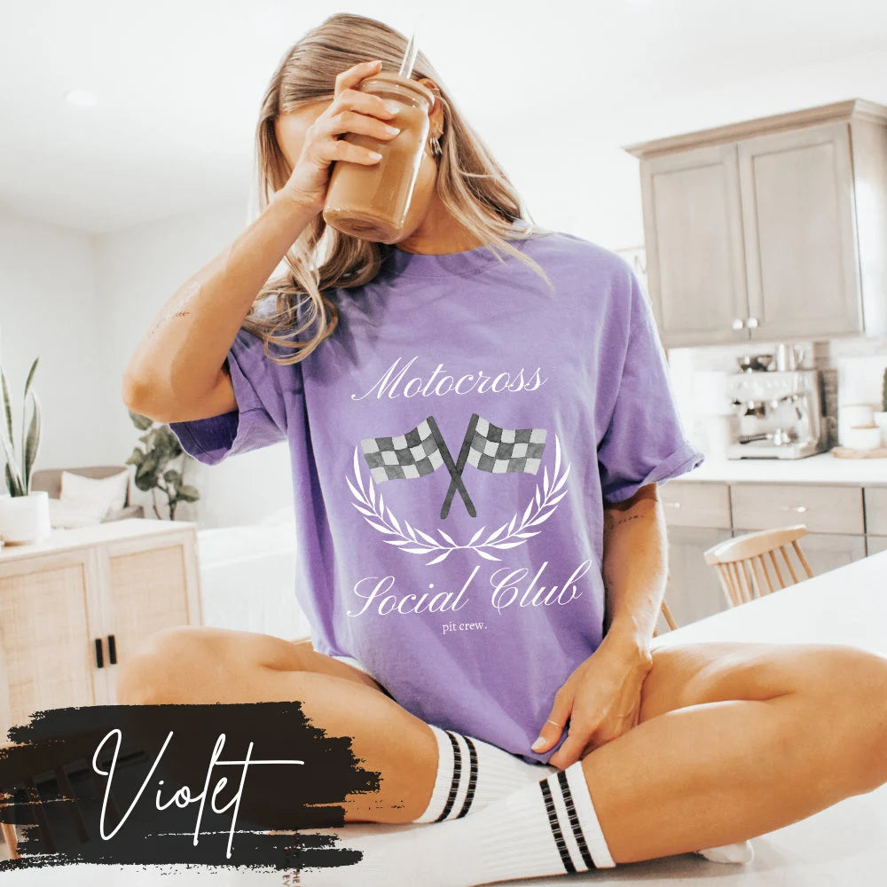 Motocross Social Club T-Shirt, Motocross Mom Social Club, Preppy Motocross Fan Mama Mom Shirt, Motocross Coquette Vintage, Pit Crew