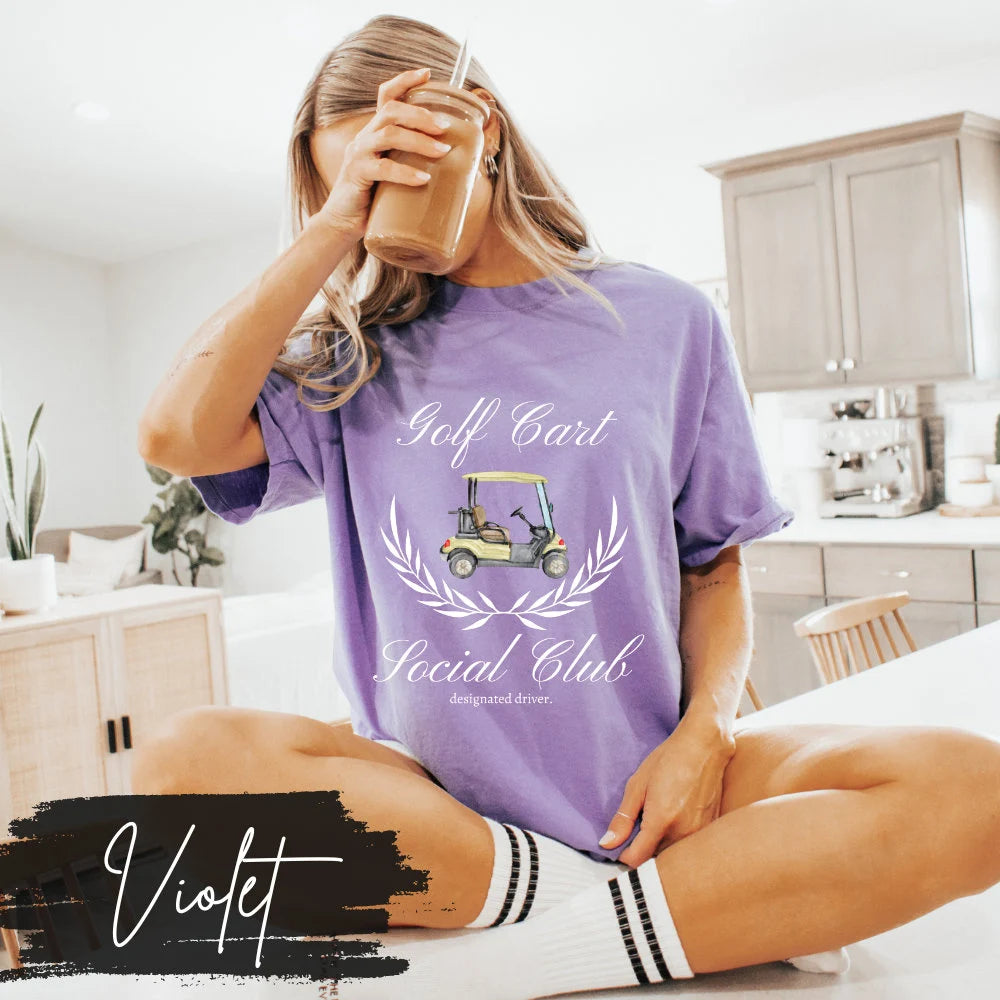 Golf Cart Social Club T-Shirt, Golf Wives Social Club, Preppy Golf Mama Mom Shirt, Golf Coquette Vintage, Designated Driver
