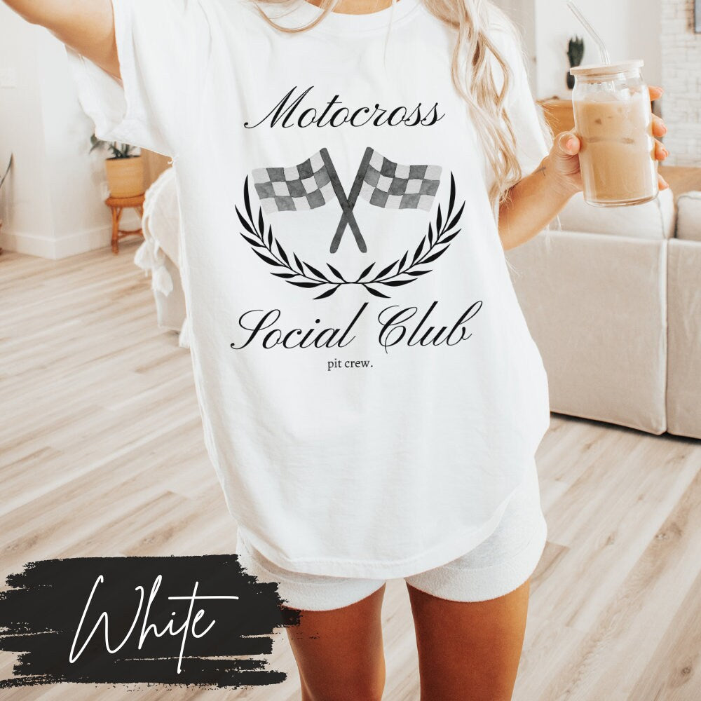 Motocross Social Club T-Shirt, Motocross Mom Social Club, Preppy Motocross Fan Mama Mom Shirt, Motocross Coquette Vintage, Pit Crew