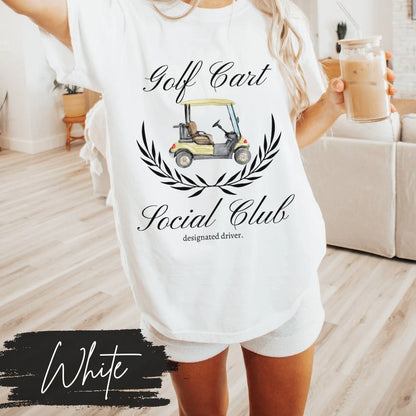Golf Cart Social Club T-Shirt, Golf Wives Social Club, Preppy Golf Mama Mom Shirt, Golf Coquette Vintage, Designated Driver